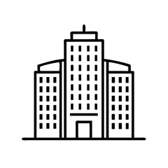 Minimalist building outline logo for real estate branding

