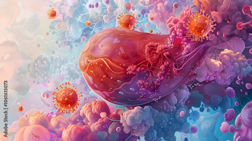Poster vibrant fluid explosion of colorful abstract shapes and patterns