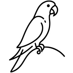 One line art cockatoo bird silhouette