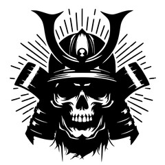 Samurai skull silhouette