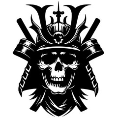Samurai skull silhouette