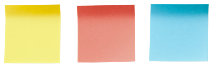 Organized sticky note paper, practical empty blank set sticker, essential memo reminder isolated message, notepad informative important, stationery office functional