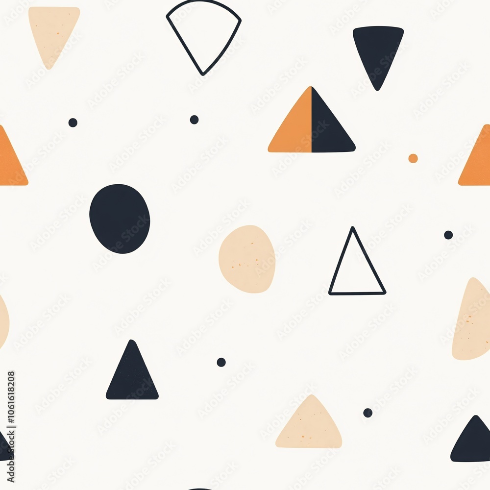 Poster modern minimalist shapes(seamless pattern and tile image)