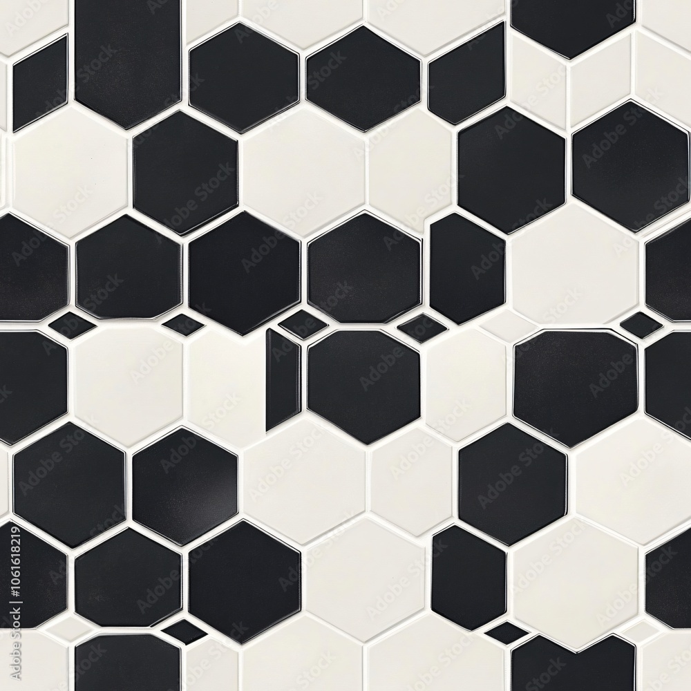 Poster geometric hexagon tiles(seamless pattern and tile image)