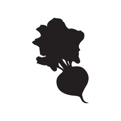 Beet vector silhouette. Beet icon illustration design. Beet symbol.