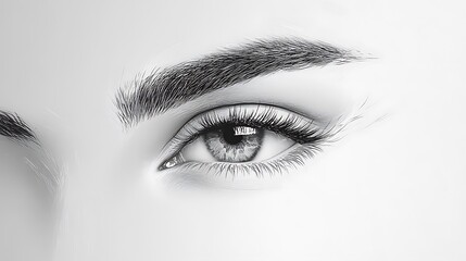Fototapeta premium Close-up of a human eye in monochrome, highlighting detail and beauty.