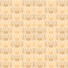 Abstract line brown and orange color.on yellow background.pattern seamless vector illustration.