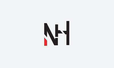 Obraz premium NH, HN, N , H , Abstract Letters Logo Monogram 