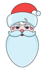 Santa Claus icon in a red cap. Christmas icon, happy New year. Vector illustration