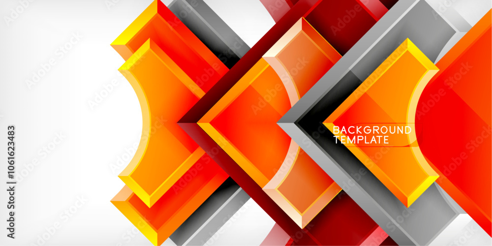 Poster geometric design abstract background - circles and triangles