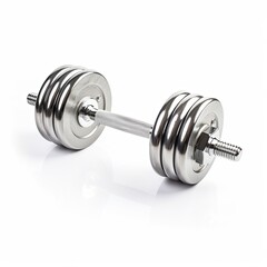 Fototapeta premium Adjustable Chrome Dumbbell on White Background