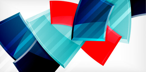 Round 3d shapes, plates background. Creative composition design template