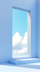 Techno futuristic blue geometric stage illustration poster background