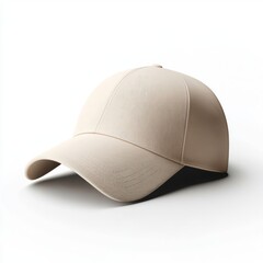 Fototapeta premium realistic high quality cream baseball cap mockup isolated 