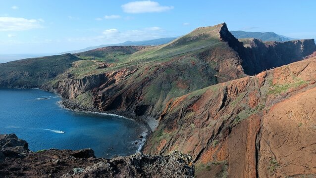 Panoramic view during hiking PR8 Vereda da Ponta de S&atilde;o Louren&ccedil;o, Madeira