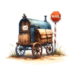 very beautiful letter with a little decoration of flower color painted in watercolor style as white background clipart