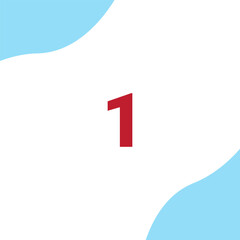 Fototapeta premium The number one vector design is simple and modern, suitable for children's learning education, posters and promotional materials. vector illustration eps 10