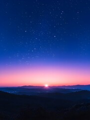 A single bright star shining in the twilight sky with soft colors of blue and purple to create a calming and inspiring nighttime atmosphere