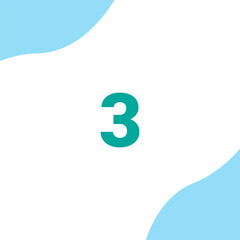 The number three vector design is simple and modern, suitable for children's learning education, posters and promotional materials. vector illustration eps 10