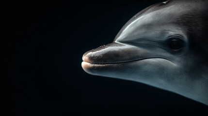 Fototapeta premium A dolphin navigates through vibrant underwater scenery, showcasing its agility and playfulness in the ocean's depths, illuminated by sunlight.