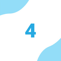The number four vector design is simple and modern, suitable for children's learning education, posters and promotional materials. vector illustration eps 10