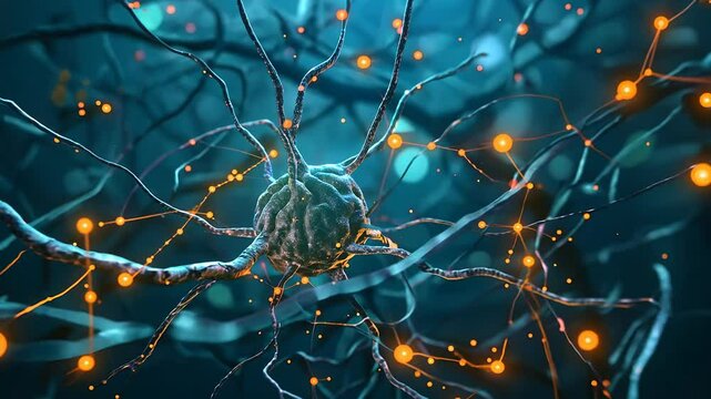Cellular architecture: structure of brain cells showcasing interconnected neurons, foundation of human thought, emotion, neural activity critical to brain functionality and development.