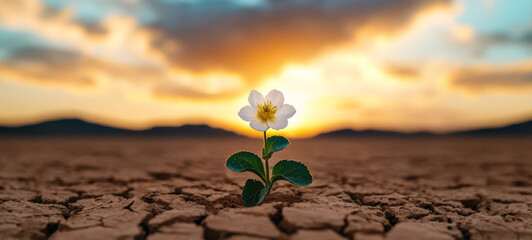 flower blooming in desert symbolizes resilience and hope