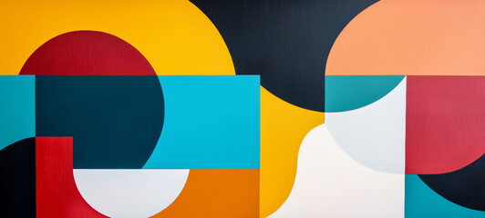 Abstract art with contrasting colors and geometric shapes evokes emotion