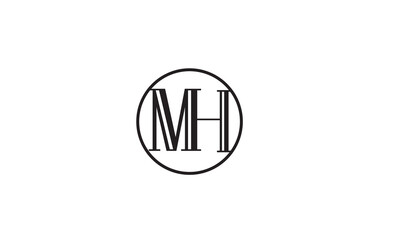  MH, HM , M , H , Abstract Letters Logo Monogram