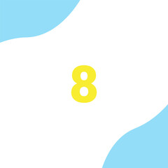 The number eight vector design is simple and modern, suitable for children's learning education, posters and promotional materials. vector illustration eps 10