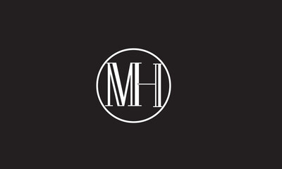  MH, HM , M , H , Abstract Letters Logo Monogram