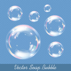 High-Detail Colored Soap Bubbles Vector for Large Format Printing