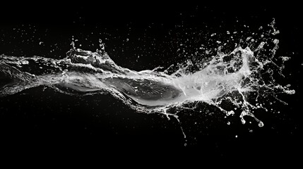 Water splash against black background.
