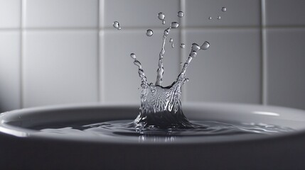 Experience the beauty of refreshing water splash with droplets in high-speed photography capturing nature's elegance