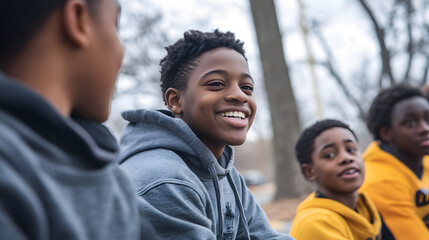 Obraz premium A volunteer initiative aimed at mentoring at-risk youth to reduce crime rates.