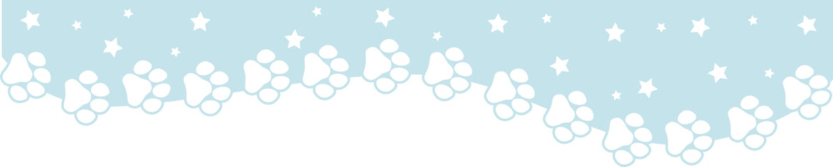 Cure kawaii header, quote frame, bookmark with pet paw print © Svitlana Tolmach 