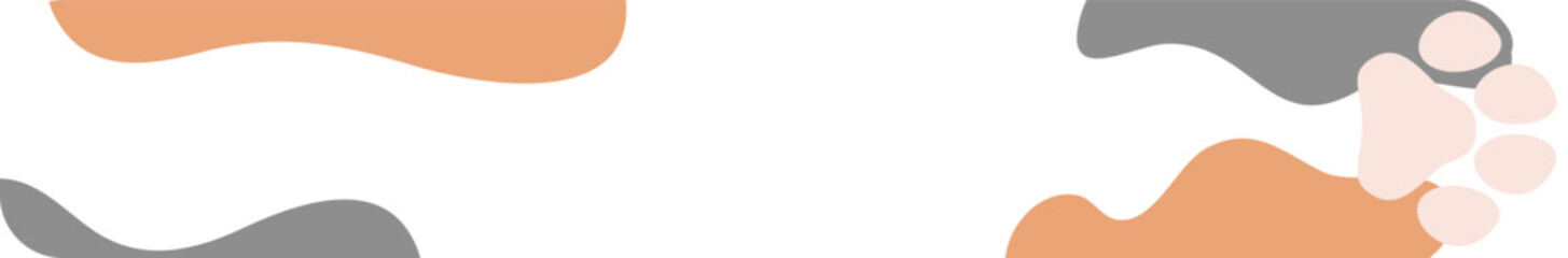 Cure kawaii header, quote frame, bookmark with pet paw print