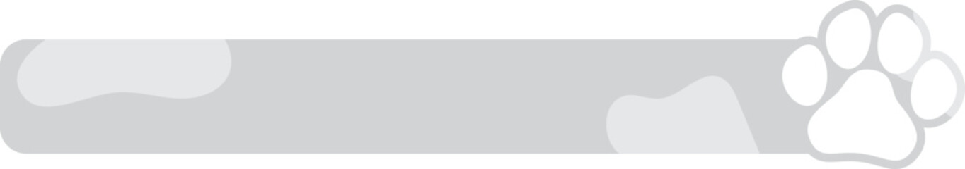 Cure kawaii header, quote frame, bookmark with pet paw print