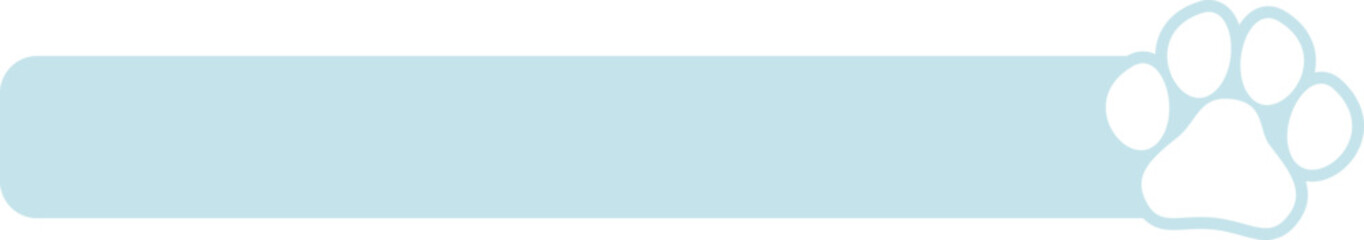 Cure kawaii header, quote frame, bookmark with pet paw print