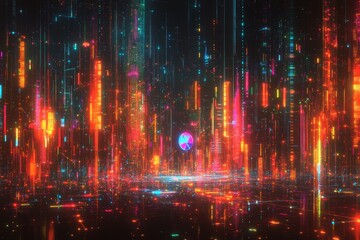 Fototapeta premium Metrics in the Matrix, Digital Marketing Analytics