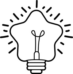 Light bulb outline drawing vector illustration