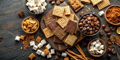 Fototapeta premium A Gourmet Collection of Sweet Treats, Perfect for Indulging in a Delicious Snack or Dessert
