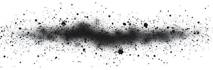 Obraz premium Black particles, a dust cloud on a white background