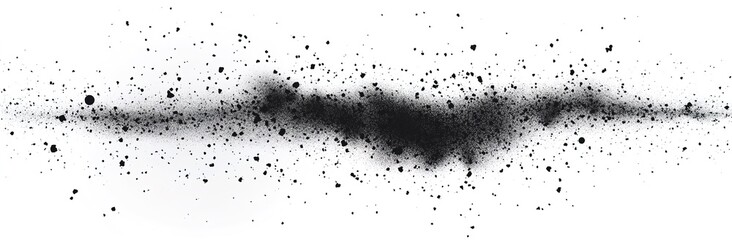 Obraz premium Black particles, a dust cloud on a white background