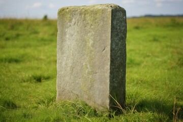 Blank Gravestone field gravestone grassland.