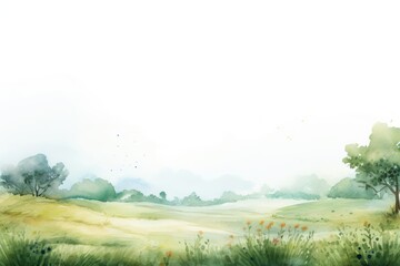 Fototapeta premium Landscape grassland outdoors painting.