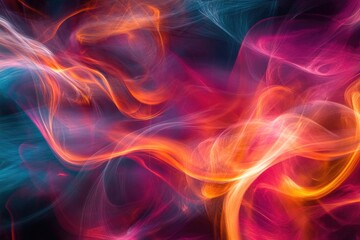 Fototapeta premium A close-up shot of a vibrant colorful background filled with smoke, suitable for use in graphic design, marketing materials or as a creative visual effect