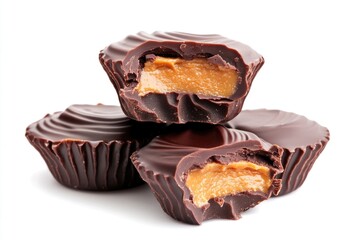 A partially eaten chocolate bar with a missing bite, perfect for illustrations or still life photography