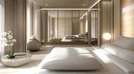 Minimalist Bedroom Interior Design with Natural Light.