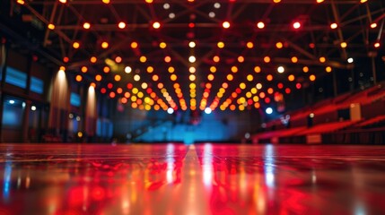 Fototapeta premium A room with numerous lights on the ceiling